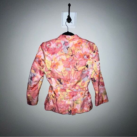 Banana Republic Floral Watercolor Blazer Jacket - Sz 2 - Picture 5 of 13